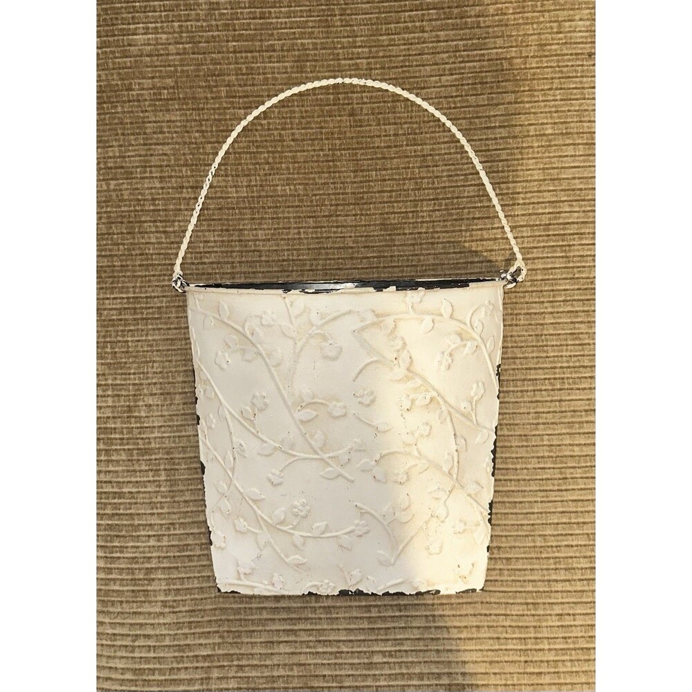 Southern Living At Home Shabby Chic Farmhouse Pressed Tin Flower Bucket
